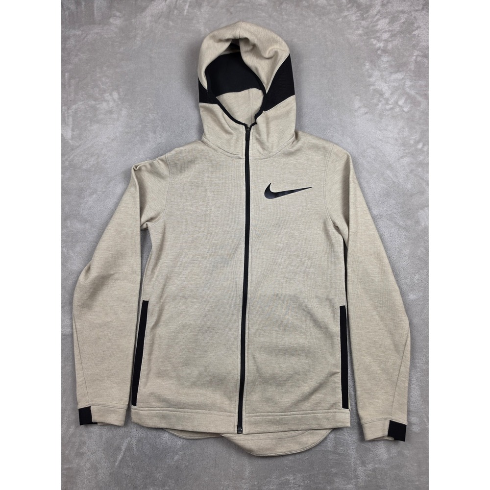 Nike Hyper Elite Showtime Full-Zip Basketball Hoodie Mens S Tan 858447 *Read